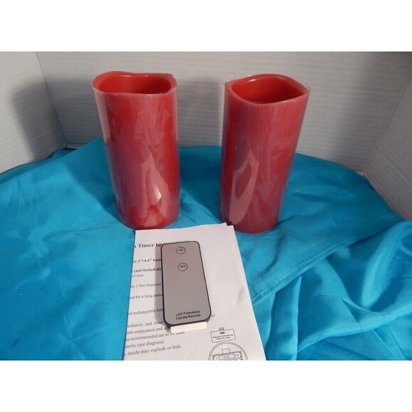 Flameless LED Candle Gift Set Red by Sophia Elan Home with Vanilla scented wax - Picture 2 of 8